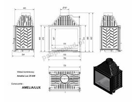 Wkład kominkowy AMELIA LUX 25 + dolot