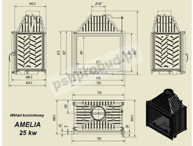 Wkład kominkowy Amelia 25 kW