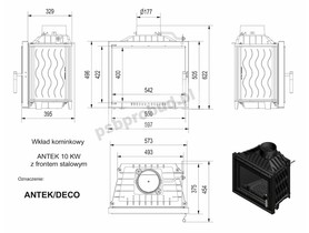 Wkład kominkowy ANTEK DECO 10 + dolot