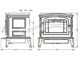 Piec wolno stojący INVICTA BRADFORD antracyt 12 kW