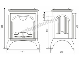 Piec wolno stojący INVICTA SEVILLE kremowa emalia 10 kW